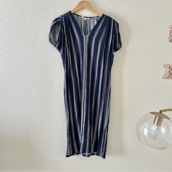 Anthropologie Porridge navy white stripe dress sundress - Picture 2 of 6